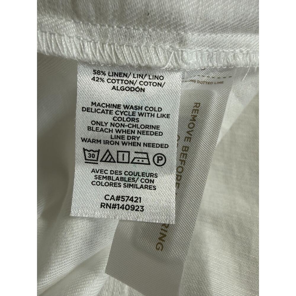LOFT White Button-Front Midi Dress with Tie Waist - Picture 12 of 13